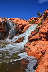 Gunlock state park reservoir falls, waterfall, utah by st george. united states.