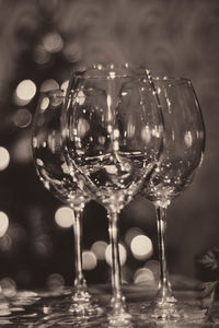 Close-up of wine glasses