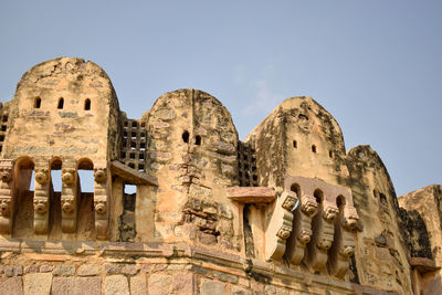 Low angle view of historical fort against sky