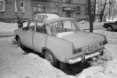 Car parked in snow