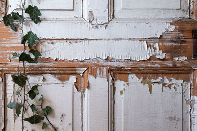 Full frame shot of old weathered door 