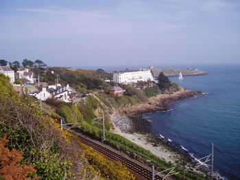 View of town by sea