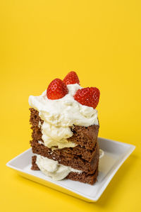 Close-up of cake in plate