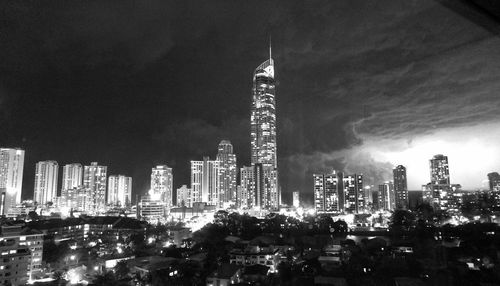 City skyline at night