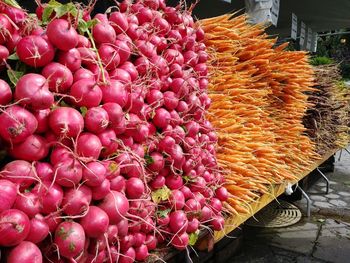 Various fruits for sale at market stall
