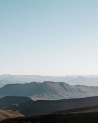 Scenic view of mountains against clear sky