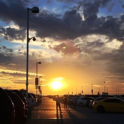 Parking lot at sunset