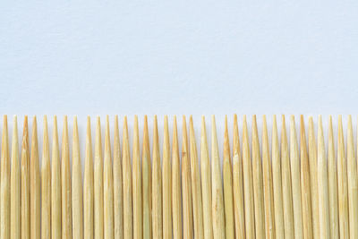 Close-up of wood against white background