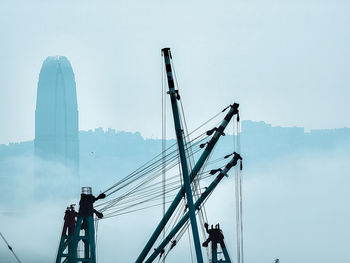 Low angle view of ship against sky