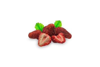 Close-up of strawberry against white background