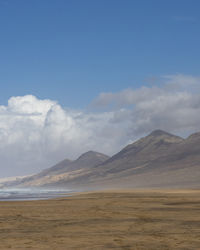 Scenic view of desert against sky