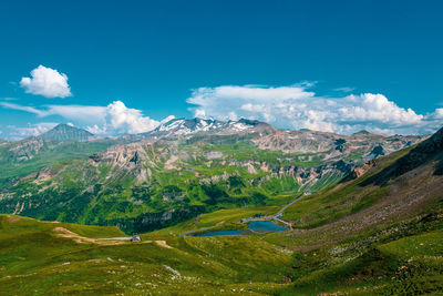 Panoramic view of the alps along the grossglockner high alpine road, austria.
