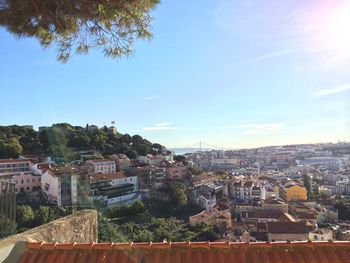 View of town against sky