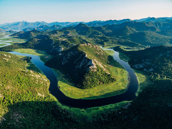 High angle view of landscape against sky