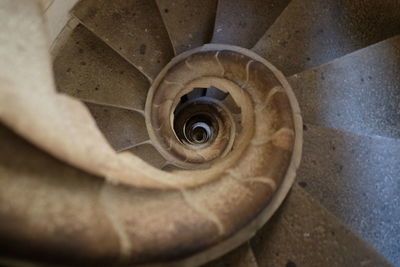 Directly below shot of spiral staircase