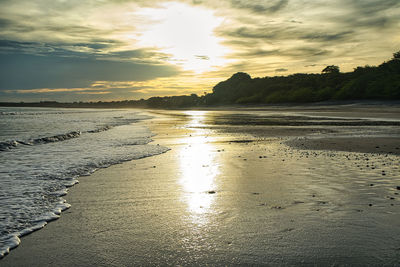 Scenic view of sea during sunset