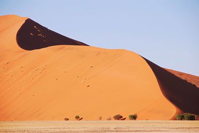 Scenic view of namib desert against clear sky