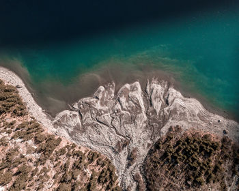 High angle view of sea shore