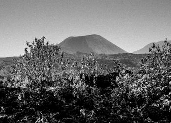 Scenic view of mountains against clear sky