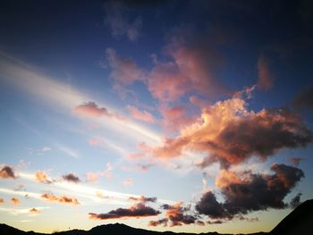 Low angle view of sky at sunset