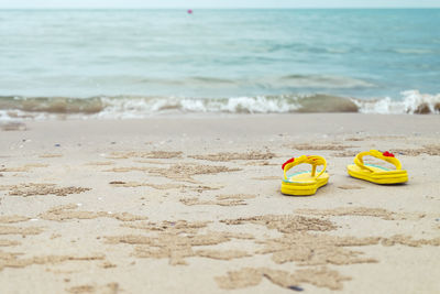 View of toy on beach