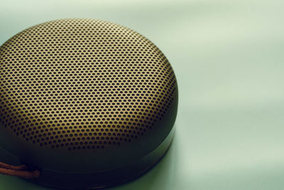 Close-up of machine part on table