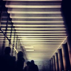 Close-up of woman in dark