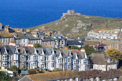 High angle shot of townscape