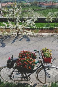 High angle view of bicycle