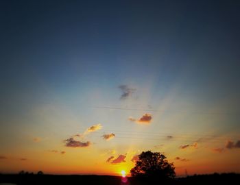 Low angle view of silhouette birds flying against sky during sunset