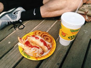 Close-up of food on table