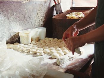 Hand preparing food