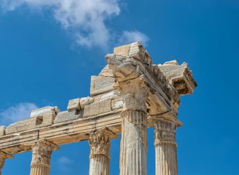 Side, turkey 18.07.2021. temple of apollo in the ancient city of side in antalya province of turkey