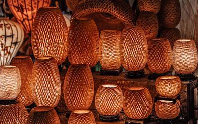 Full frame shot of lanterns for sale at market