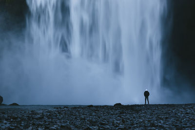 View of  skogafoss  waterfall against sky