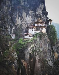 Rock formations on a building