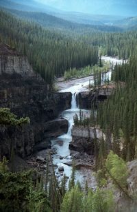 Scenic view of river flowing through rocks