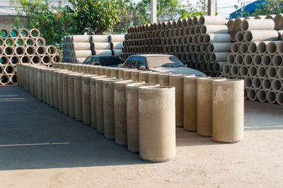 Stack of concrete structure in row