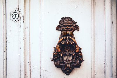 Close-up of old door knocker