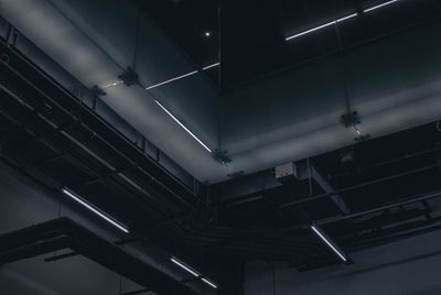 Low angle view of illuminated ceiling