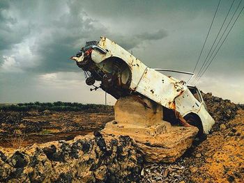 Old ruin against cloudy sky