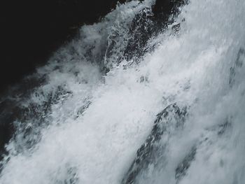Water flowing through rocks