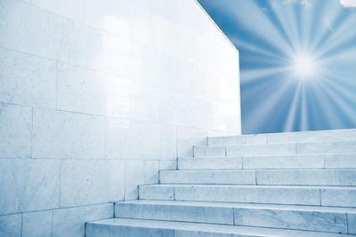 Low angle view of staircase against building