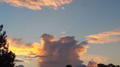 Low angle view of dramatic sky during sunset