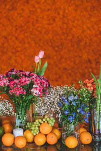 Close-up of orange flowers on plant