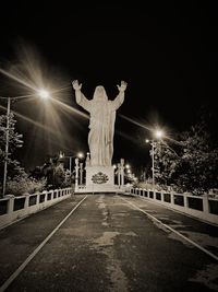 Statue of lit up at night