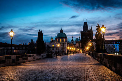 View of illuminated city at waterfront