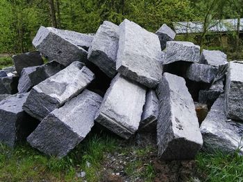 Stones on field