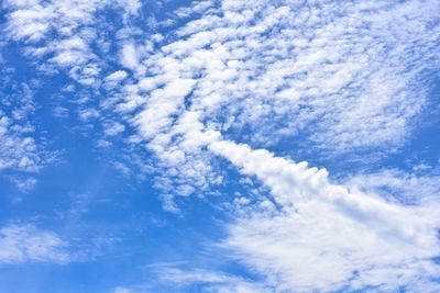 Low angle view of vapor trail in sky