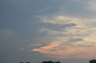 Low angle view of sky during sunset